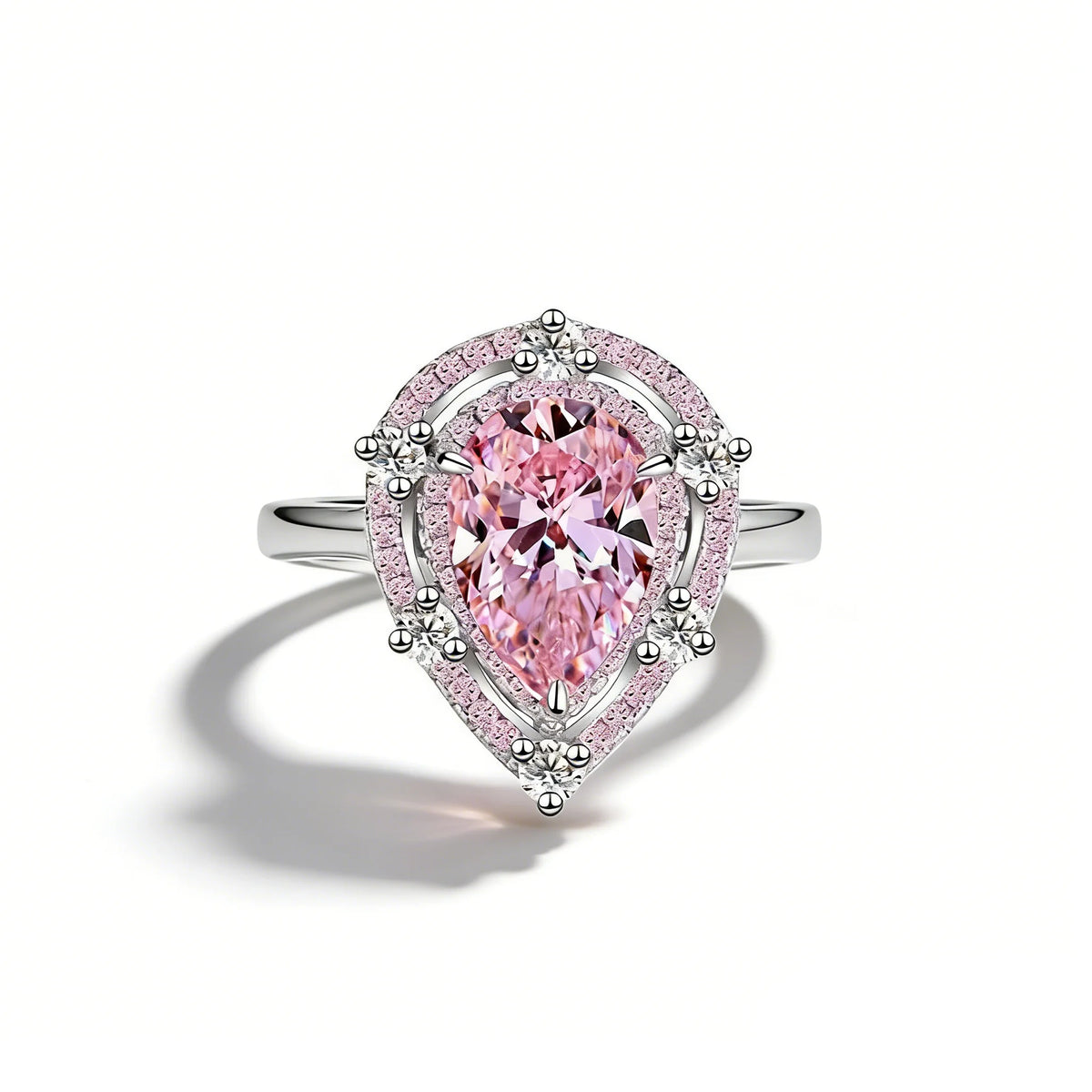 Wholesale Waterproof 5A 8A Pink Cubic Zirconia Rings 925 Sterling Silver OEM ODM Custom Factory Direct Ring Jewelry Manufacturer