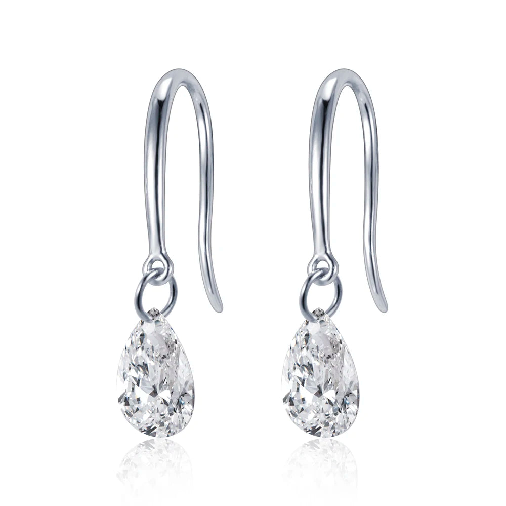 Gemfiori MSE-840 9K Solid Gold With 1ct Each Loose Lab Grown Diamond Pear Cut Solitaire Earring Hop Sale Gold Gemfiori Price