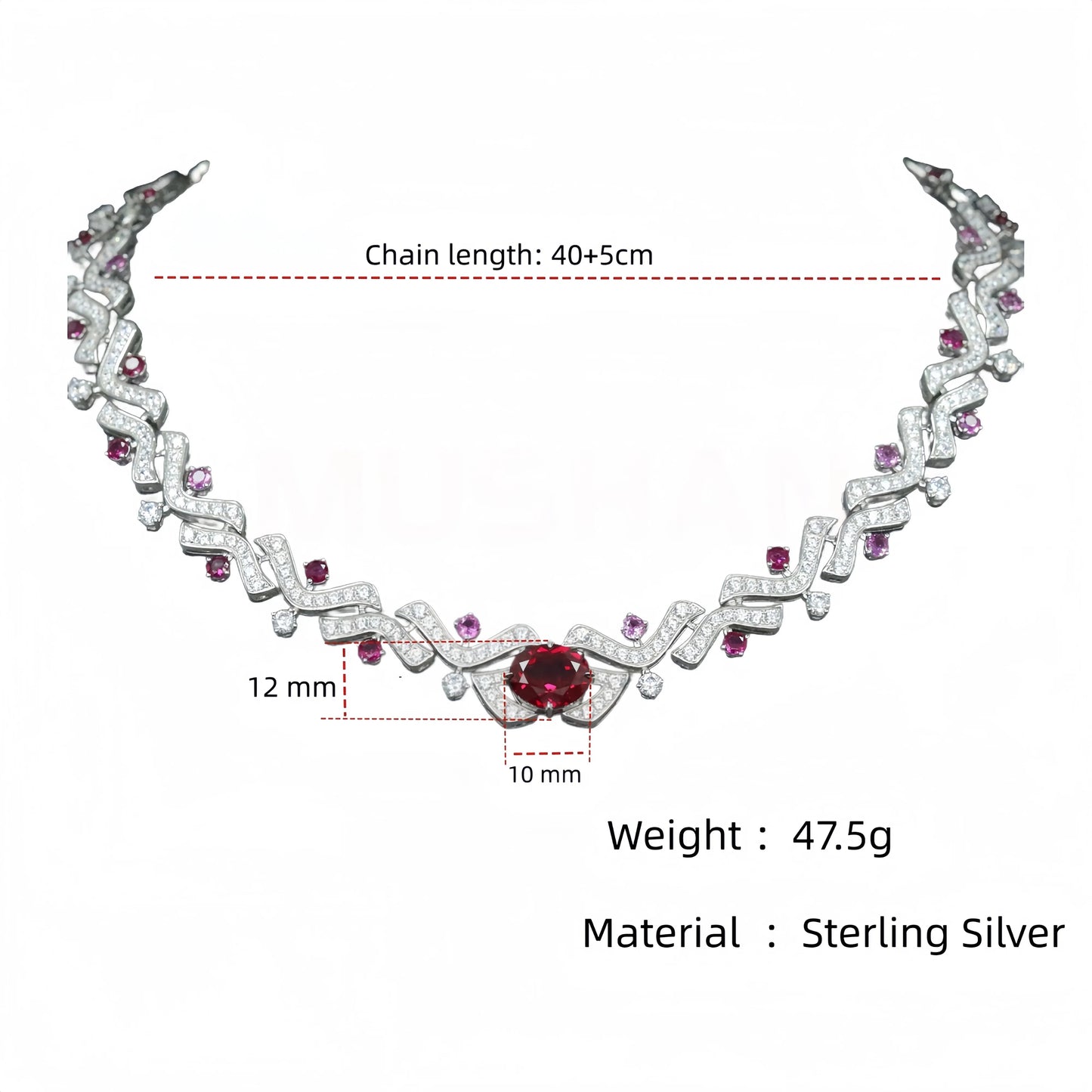 MUSHAN Jewelry Factory GRC Certificate Luxury Platinum Plated 925 Sterling Silver Charm Necklace for Women Gift Wedding Party