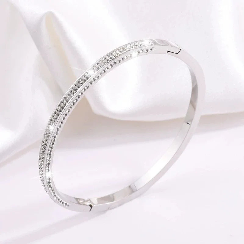 REBEL Stainless Inoxydable Stainless Steel 18K Gold Plated Roman Women Fashion Jewelry Bracelets Bangles