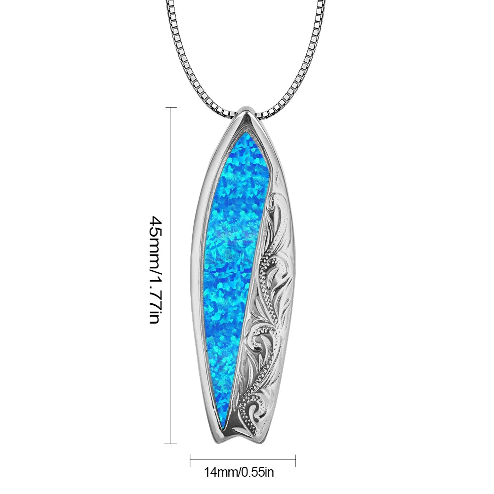 Aobao Vintage Women's Lab Created Opal Silver Plated Copper Alloy Box Chain Necklace for Anniversary