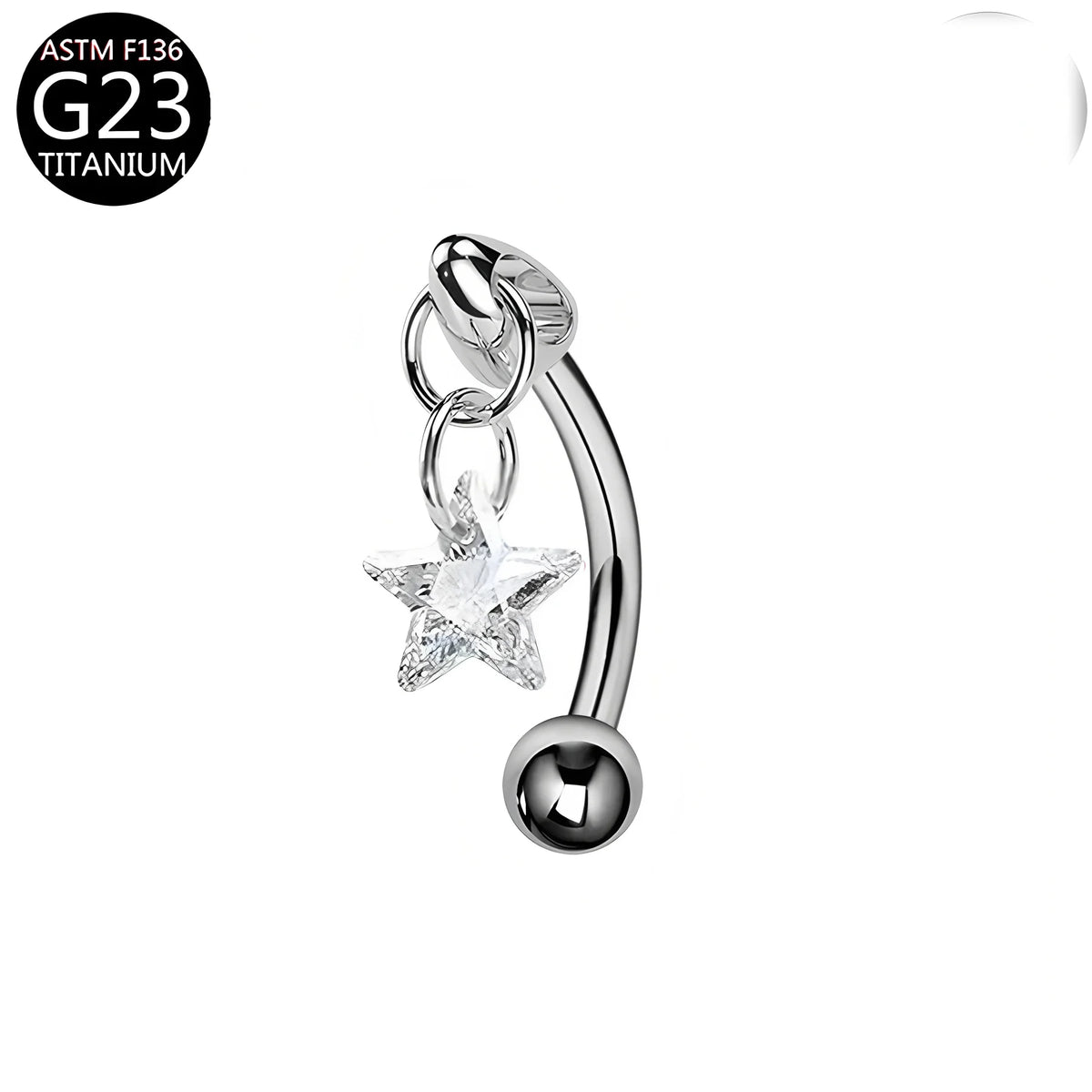 S&S Titanium Zircon Internally Threaded Eyebrow Stud | Multi-Shape & Colour