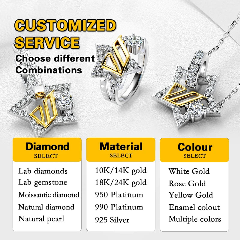 Gemfiori Luxury Lab Royal Blue Gemstone 18K 14K Solid Yellow Gold Detachable Party Ring Handmade Custom Jewelry for Women Chunky Rings