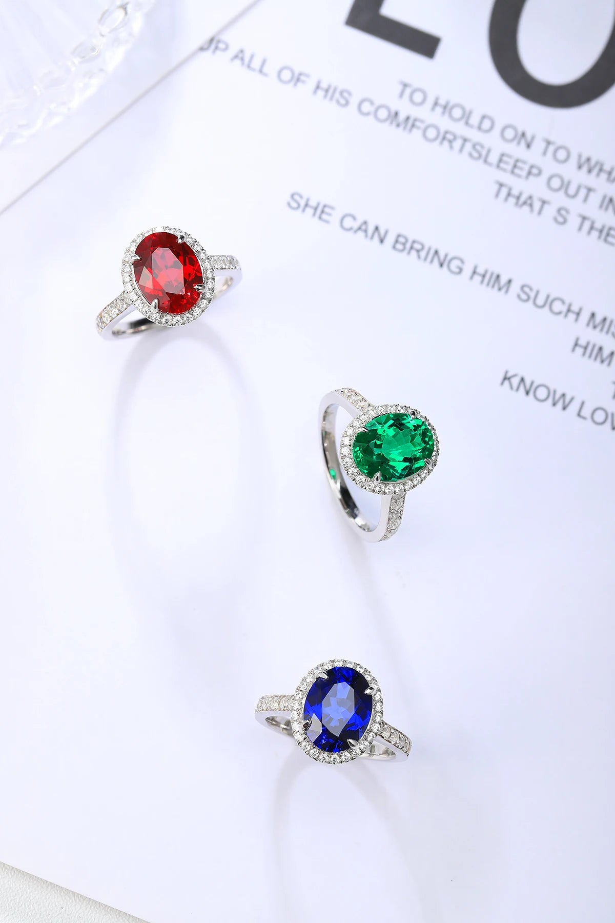 Gemfiori Trend Fashion Vintage Lab Grown Ruby Ring 925 Sterling Silver Anniversary Party Women's Ring Ruby Stone Ring