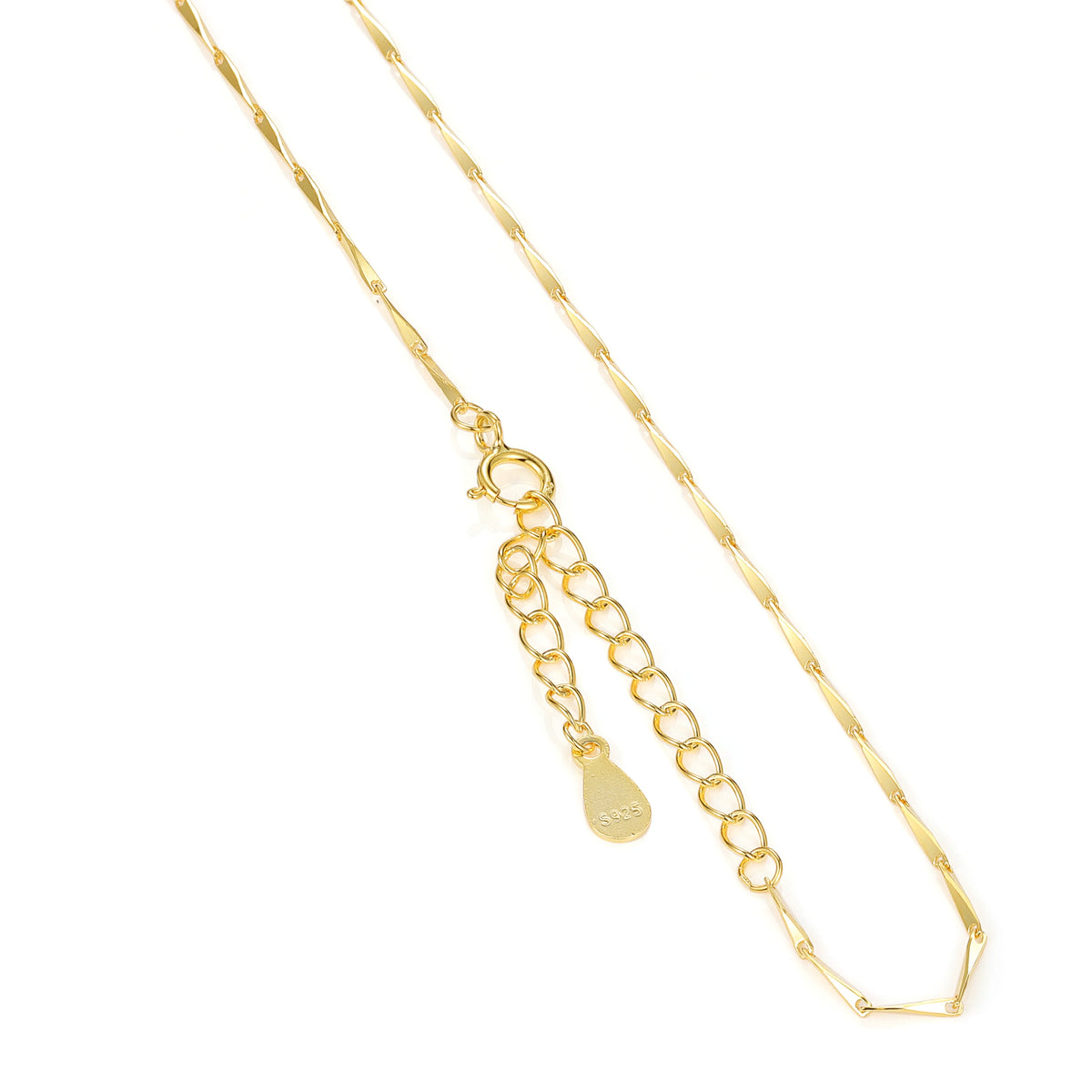 REDheart Custom 925 Sterling Silver Thin Chain Italy Link Adjustable Box Cross Singapore Gold Plated Necklace Fine Jewelry