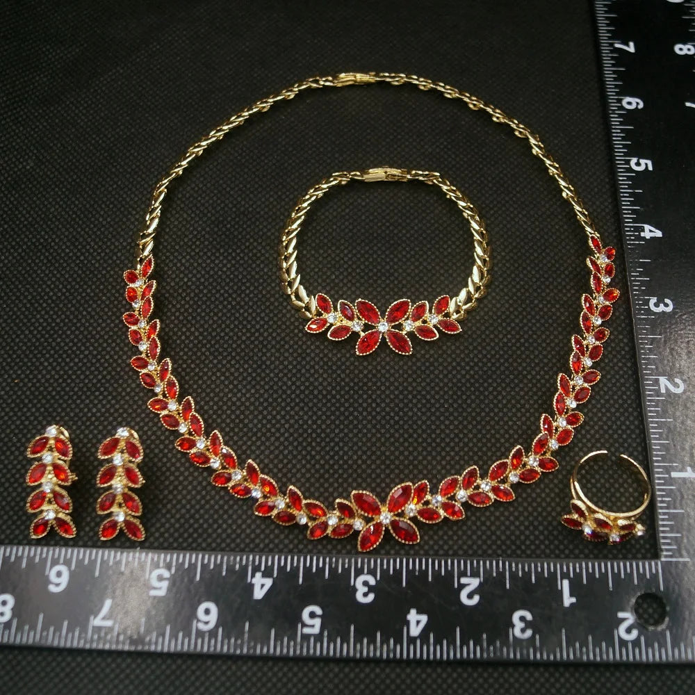 Zhuerrui XOXO New Design Hot Selling Dubai Bridal Pendant Chain Jewelry Necklace Fashion Wedding Accessories Jewelry Set HA0026