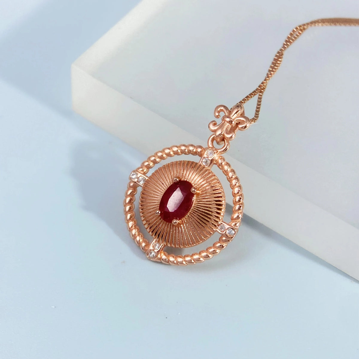 Gioiellieri 925 Silver Ruby Pendant with Natural Red Gemstone for Women July Birthstone Fine Jewelry Wedding Engagement Fashion Jewelry Gift