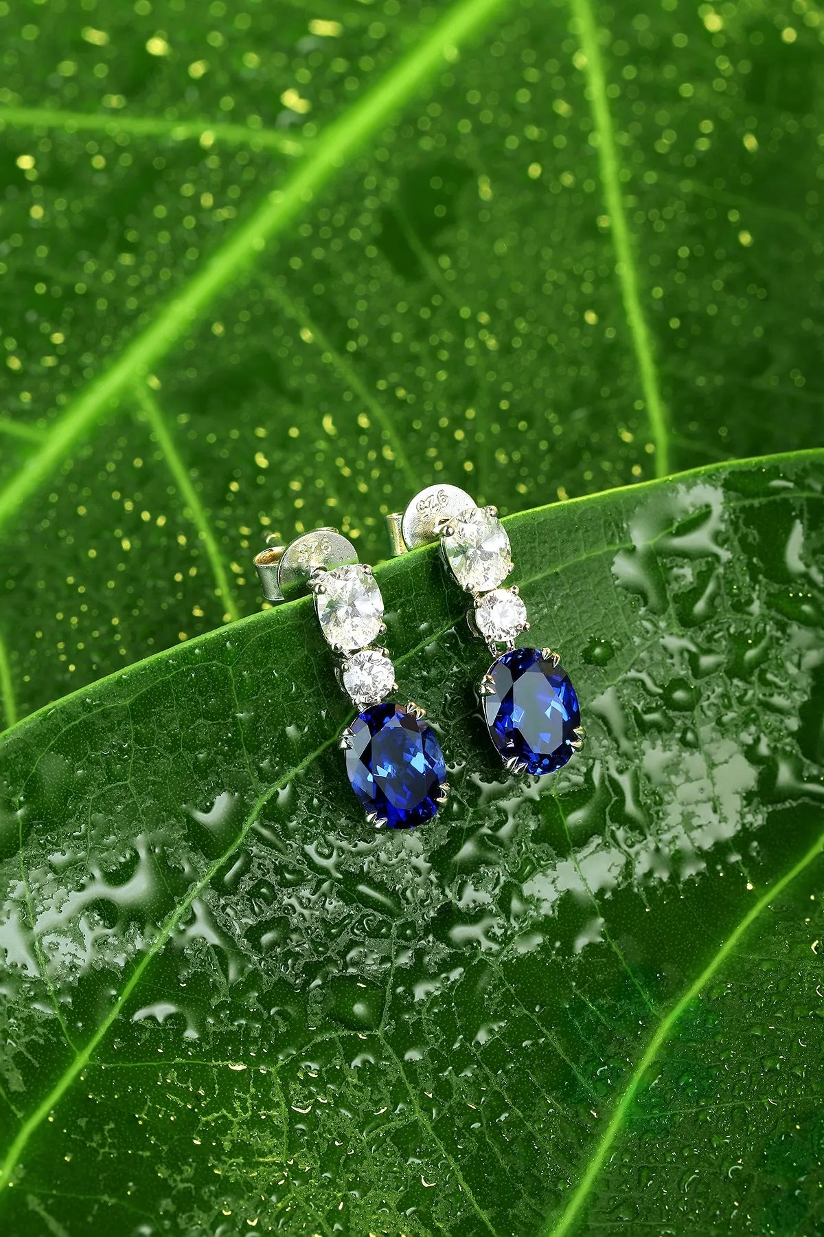 Gemfiori Anster High Quality S925 Lab Grown Sapphire Earring Stud Dainty Gemstone Stud Earrings for Women Daily Wear Gift