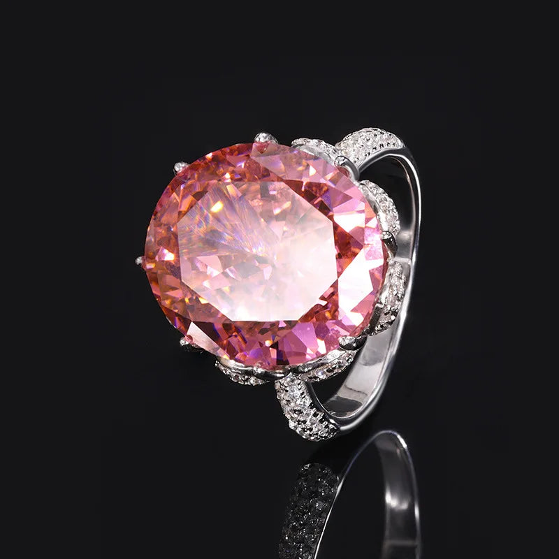REDheart Copper Alloy Inlaid Zircon Plated Copper Alloy Pendant Ice Flower Temperament Light Luxury Trendy Women's Wedding Engagement Set