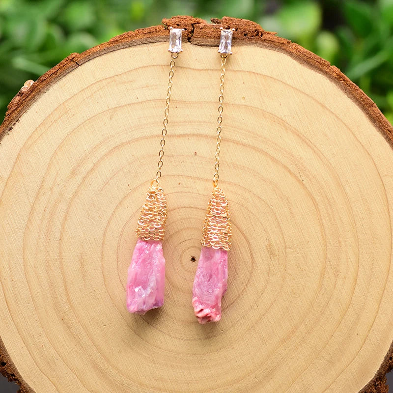 Natural Baroque Pearl Long Flower Drop Earrings for Women Wedding Engagmement Gift Handmade Jewelry Earrings Bulk