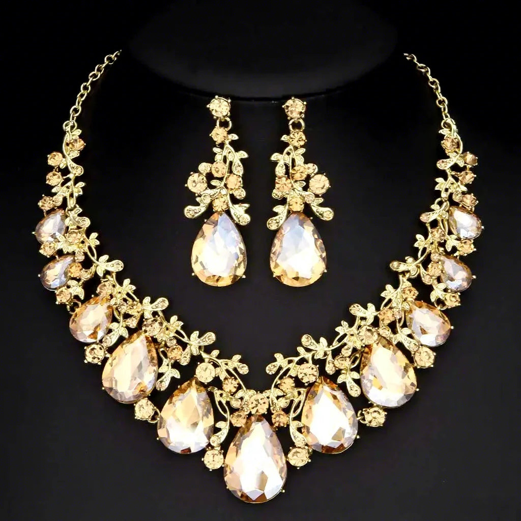 Teardrop Crystal Bridal Jewellery Set