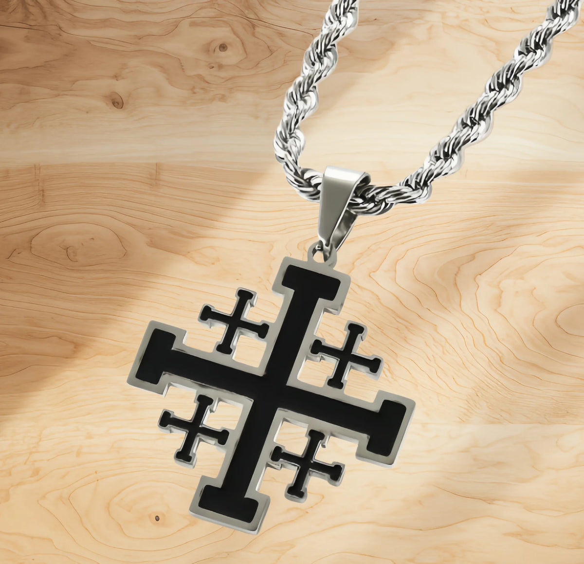 REBEL New Arrival Men Cross Necklace, Stainless Steel Ins Hip Hop Personality Pendant