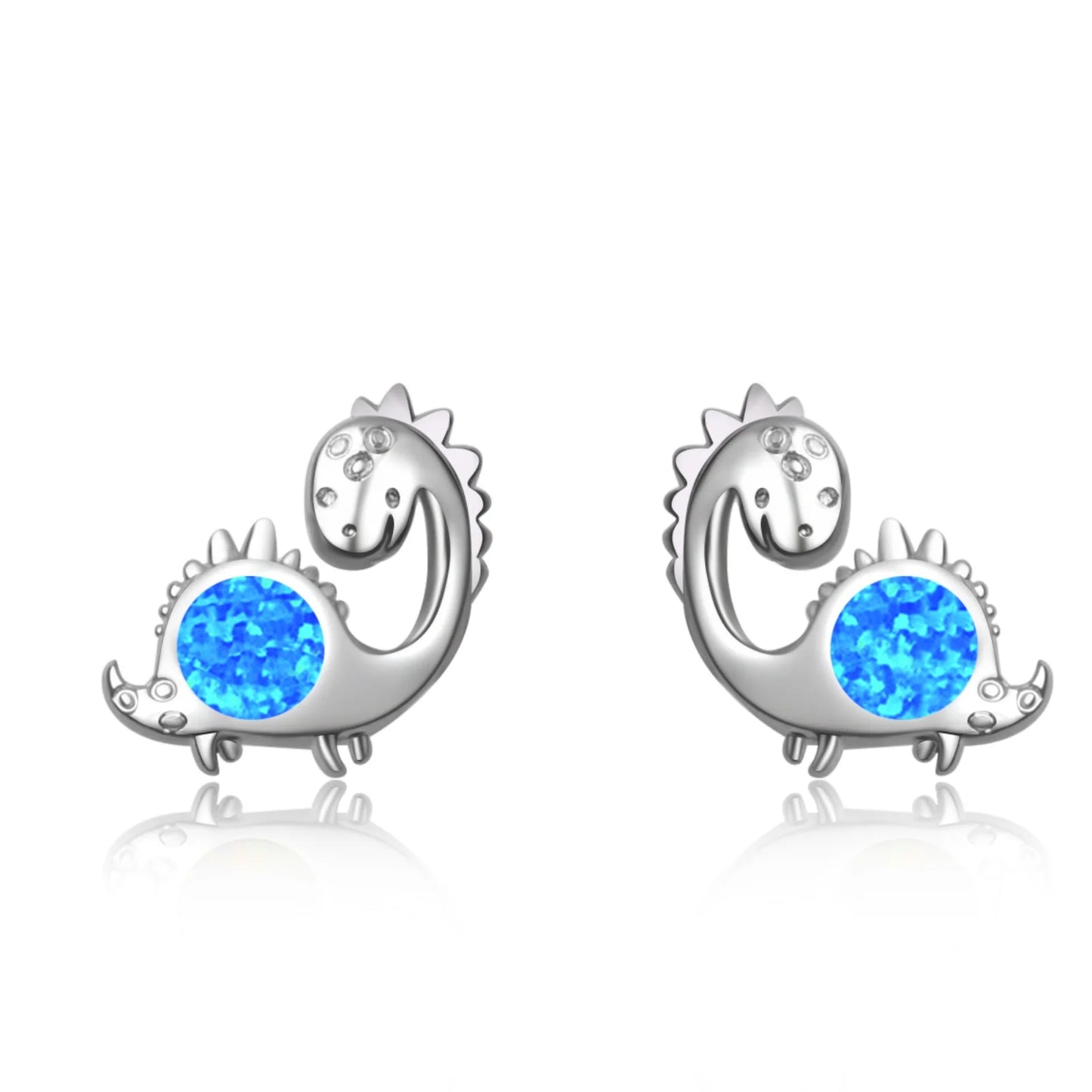 Aobao Style Dinosaur Jewelry Opal Studs Cute Girls' Gem Jewelry