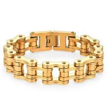 REBEL Low Price Punk Chunky Hip Hop Bike Chain Stainless Steel Motorcycle Biker Chain Bracelet