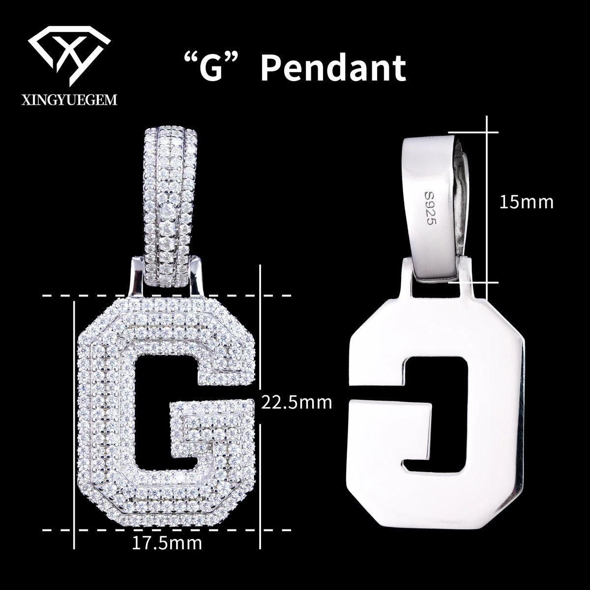 ArtistA Custom Hip Hop Fine Jewelry 925 Sterling Silver White Gold Plated GRA Certified Brilliant Cut Moissanite Pendant