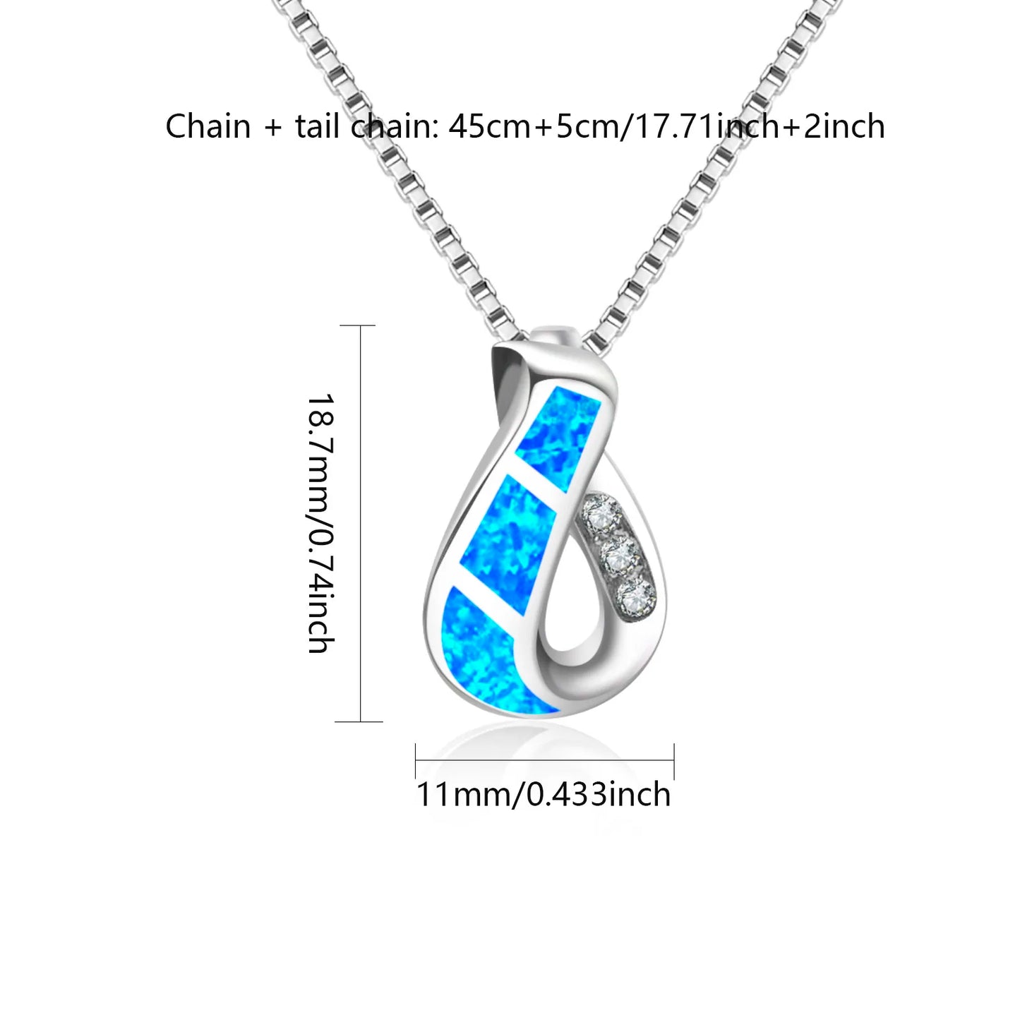Geometric Opal Copper Box Chain Christian Necklace Aobao Gift