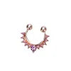 S&S Stainless Steel Crystal Septum Nose Hoop Ring | Clip-On | 5 Designs