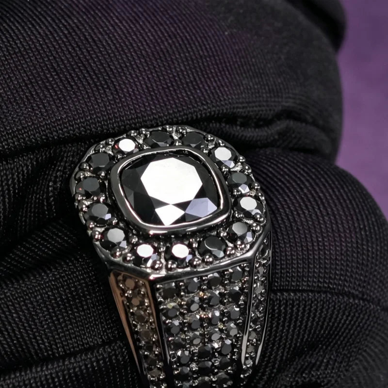 NEWLiFE BiG-BOSS Iced Out Moissanite Ring in Silver Plated for Men | Designer Hip-Hop Jewellery