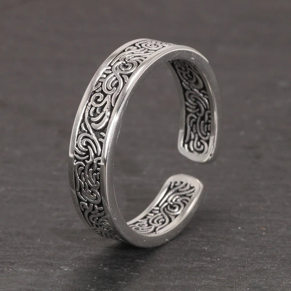 REBEL 925 Sterling Silver Vintage Plant Pattern Jewellery Set