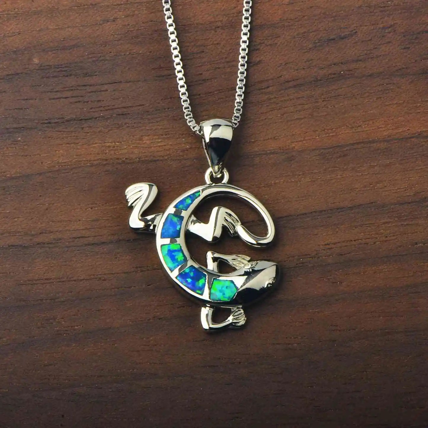 TikTok INS Wind Hawaii Beach Explosion Opal Gecko  Necklace Cute Style Children's Wholesale Inlaid Charms