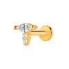 S&S Stainless Steel Gold Flat Back Labret Stud | Zircon | 10 Designs