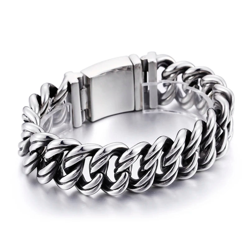 KALEN Chunky Casting Rope Fashion Stainless Steel Bracelet Jewelry