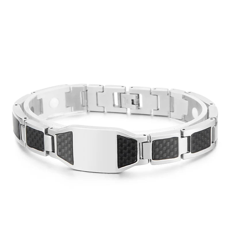 KALEN 215mm Causal Mens Stainless Steel Herringbone Chain Link Bracelet