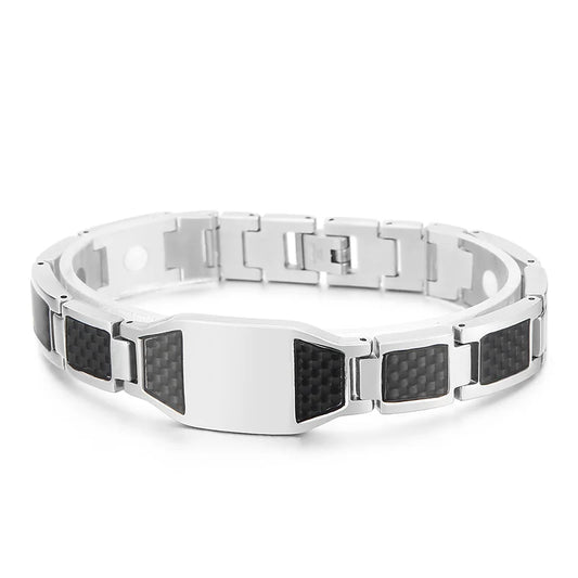 KALEN 215mm Causal Mens Stainless Steel Herringbone Chain Link Bracelet