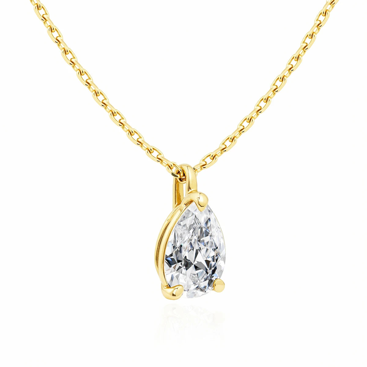 Gioiellieri 14K Gold Certified D VVS 2CT Pear Cut Moissanite Necklace Pendant for Girls Waterdrop Neck Chain Personalized Custom Jewelry