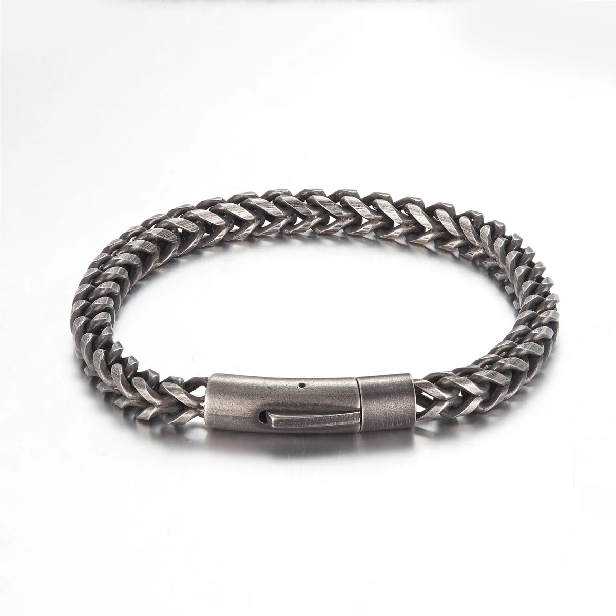 REBEL Simple Stainless Steel Bracelet for Men Personalized Retro Chain Hip-hop Punk Style Fashion Bracelet Jewelry