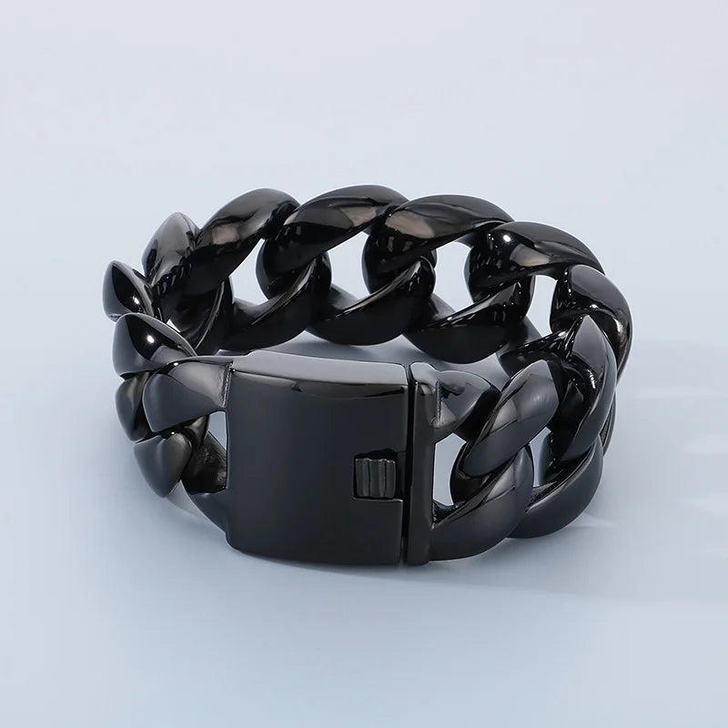 KALEN Vintage Men Hip-Hop Stainless Steel Fashion Jewelry Bracelets Cuban Link Chain Bracelet