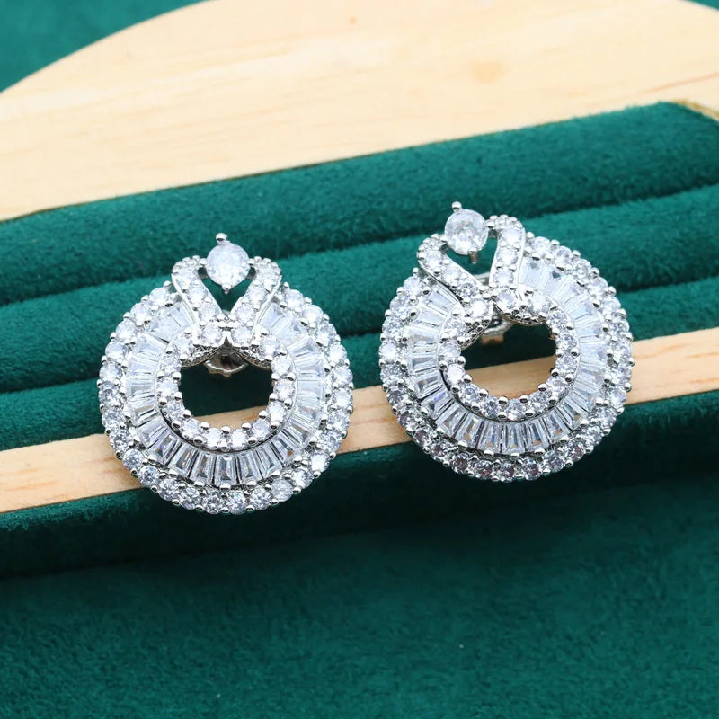 XOTICA Luxurious Silver CZ Drop Earrings for Women Fashion Zirconia Jewelry for Brides and Bridesmaids Wedding Jewelry