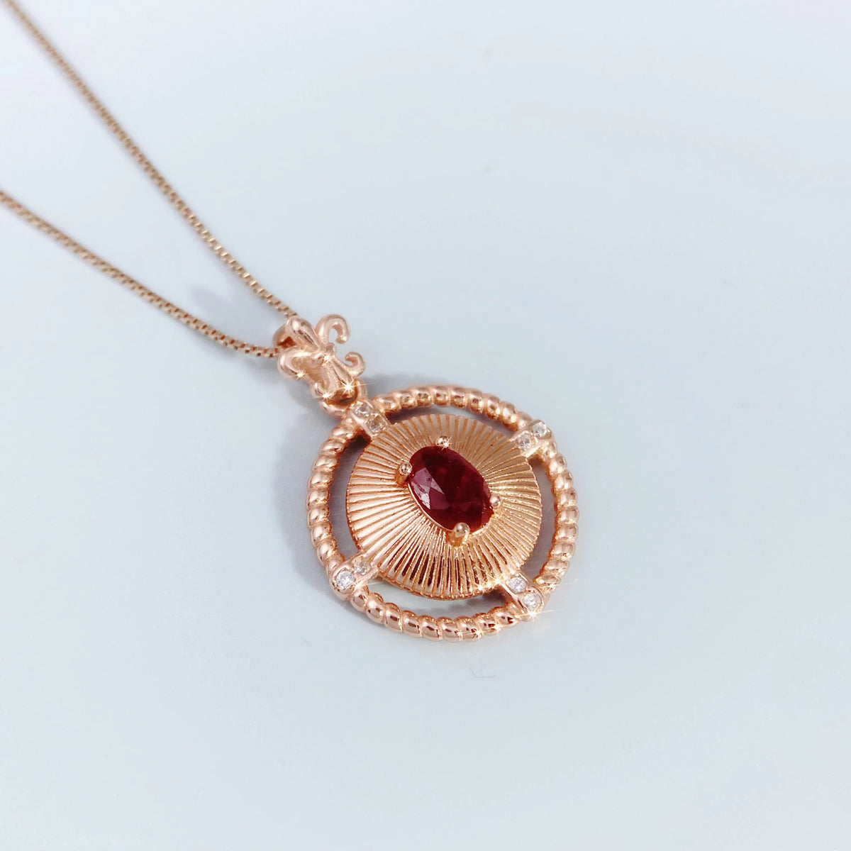 Gioiellieri 925 Silver Ruby Pendant with Natural Red Gemstone for Women July Birthstone Fine Jewelry Wedding Engagement Fashion Jewelry Gift