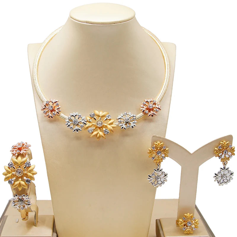 Zhuerrui Mother's Day Gift High Quality 18K Gold-plated I love You MOM Jewelry Set HD20070114