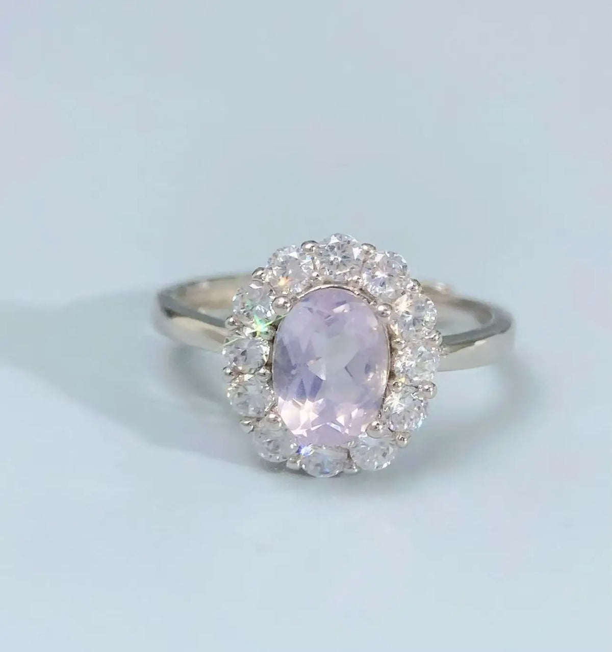 Gioiellieri Lavender Amethyst Ring for Women S925 Sterling Silver Natural Purple Gemstone Fine Jewelry 925 Stamped Oval Cut Anniversary Gift