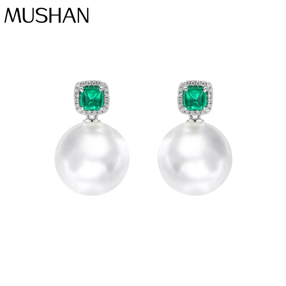 MUSHAN Jewelry Factory S925 Sterling Silver Stud Earrings Set With Beaded Beads and High Carbon Diamond Earrings for Women