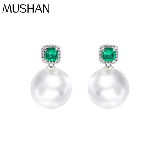 MUSHAN Jewelry Factory S925 Sterling Silver Stud Earrings Set With Beaded Beads and High Carbon Diamond Earrings for Women