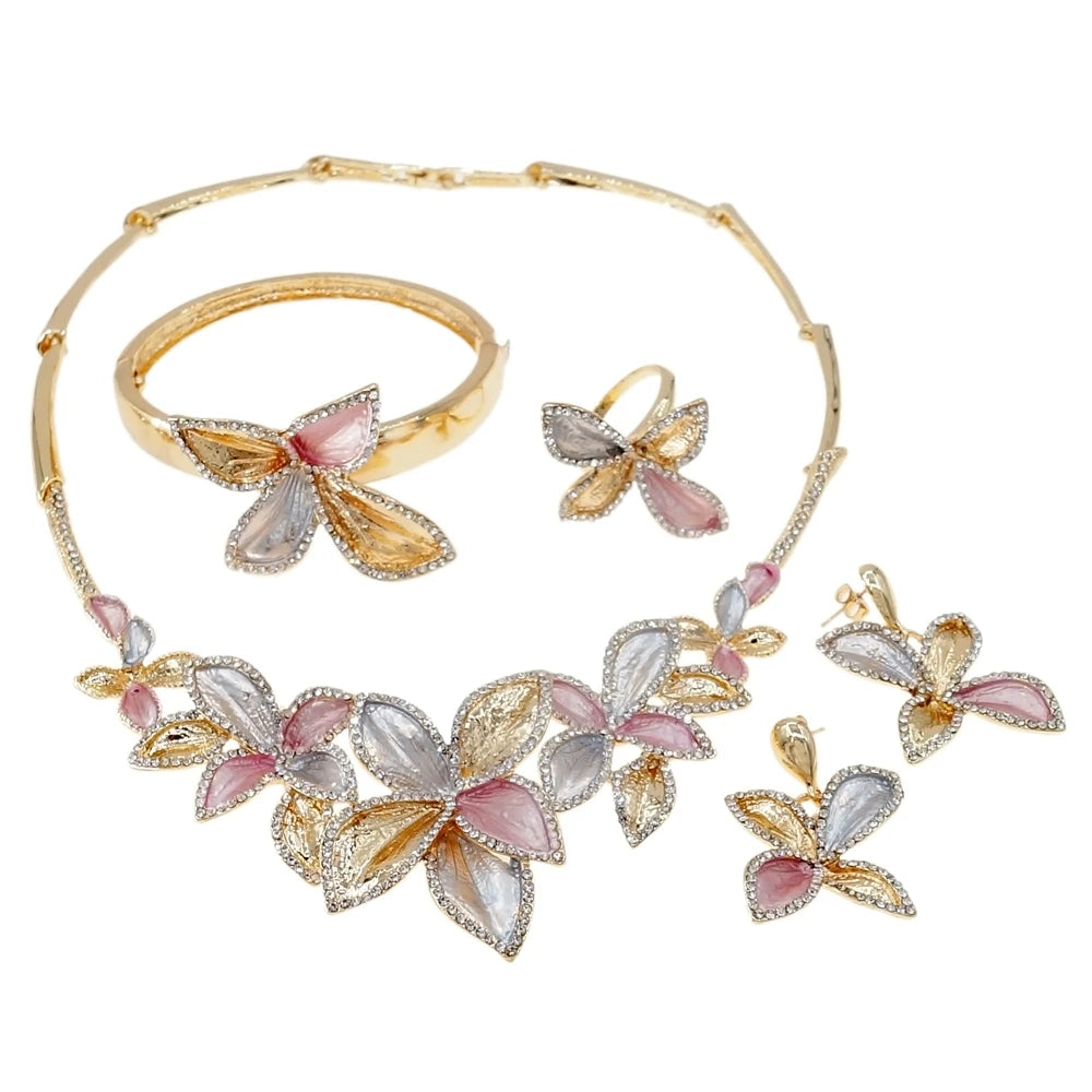Zhuerrui Ethiopia Italian Gold Design Jewelry Sets Hat Shape Chain Collar Jewelry Set Woman Wedding Party Bridal Jewelry
