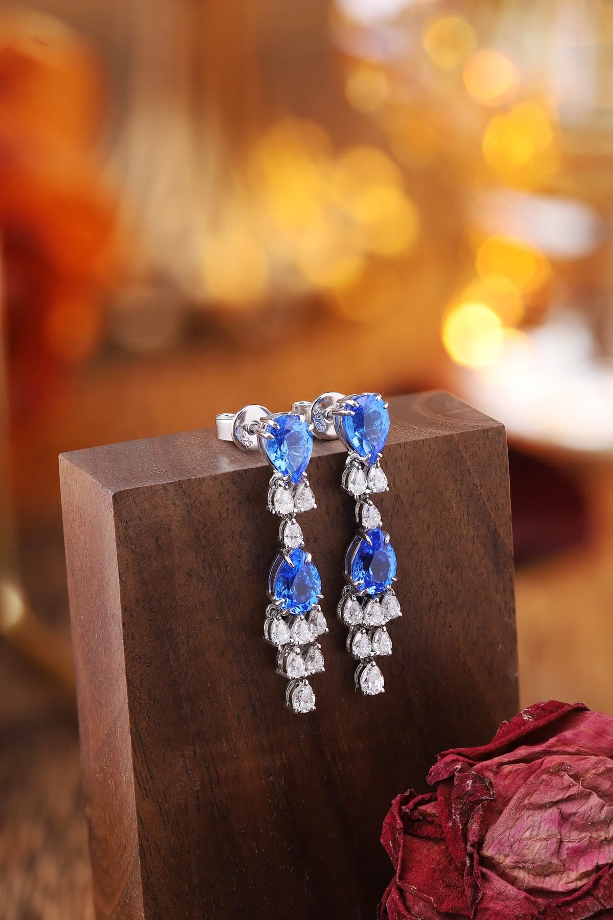 Gemfiori Anster High Quality S925 Lab Grown Cobalt Spinel Earring Stud Dainty Gemstone Stud Earrings for Women Daily Wear Gift