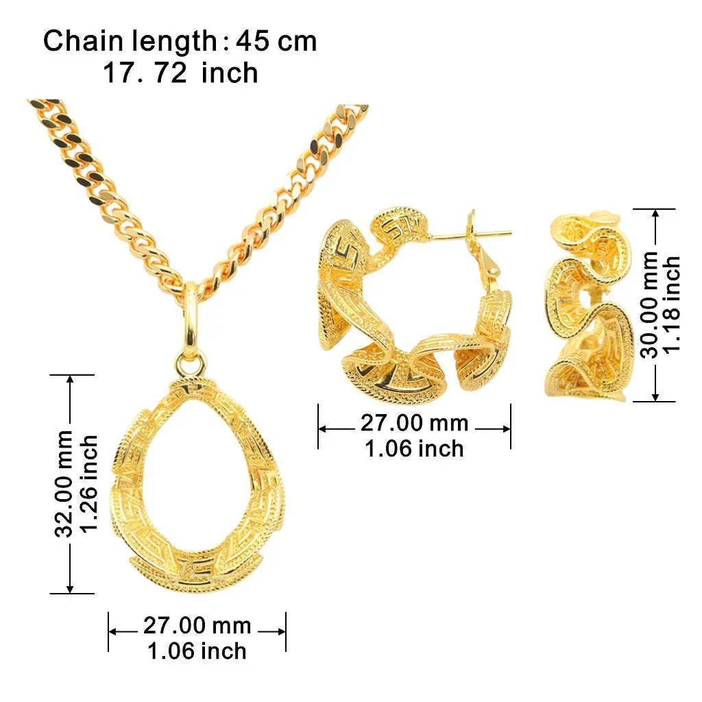 XOTICA Vintage Copper Jewelry Set for Women 18K Gold Plated Fashionable Wedding or Party Holiday Theme Gift