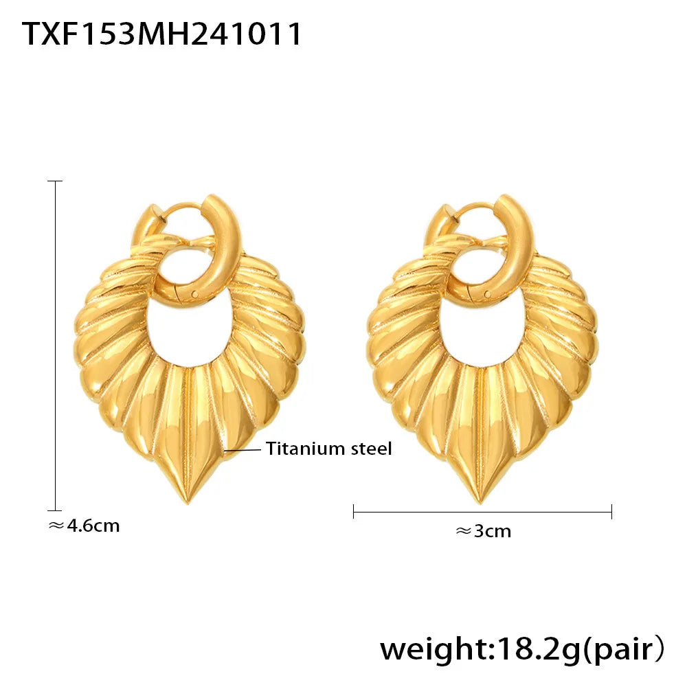 Big Love Heart Zircon Necklace & Earrings | Sparkly Rhinestone Stainless Steel Gold Fashion Jewellery