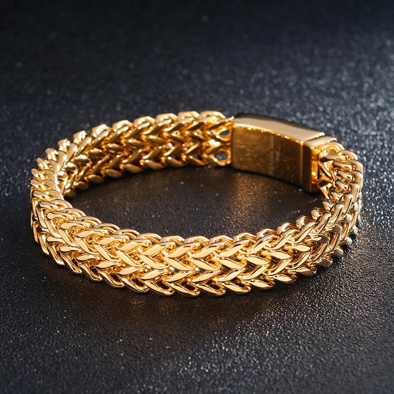 KALEN 18k Chain Luxury Bracelet Mens Charm Gold Plated Bracelets