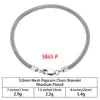 RINNTIN SB Finding Jewelry Men Cuban Link Chain Bracelet Custom Pulsera Men Hip Hop 925 Sterling Silver Chain Bracelet