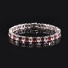 Gemfiori U03 Abiding Colored Natural Gemstone Oval Cut 4x6MM 7IN 10.7g 925 Sterling Silver Garnet Citrine Peridot Topaz Tennis Bracelet