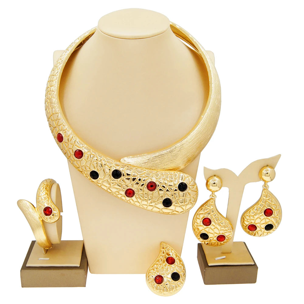 Zhuerrui Brazilian Gold Jewelry Sets Design Luxury Fashion Jewelri Set Designer Party Fine Italiano Women Jewellery Set H00560