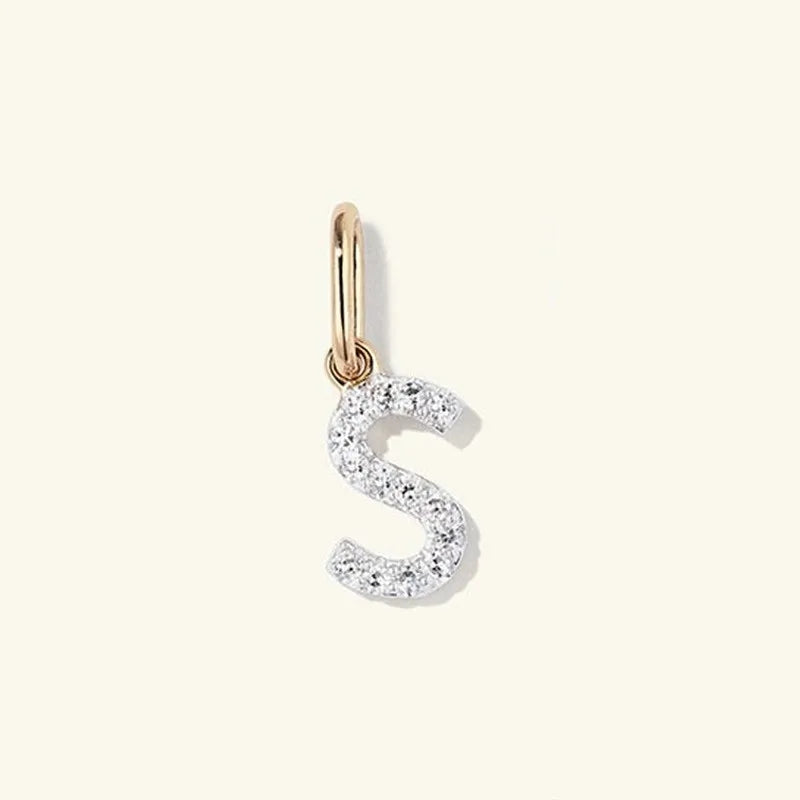 REDheart Fashion Jewelry 925 Sterling Silver Full Zircon Sparkling 26 Letters Pendant Necklaces Women Luxury Silver Necklace