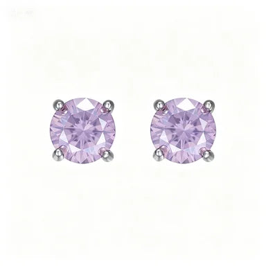ArtistA Factory Multi-Carat Round Brilliant Moissanite Martini-Set S925 Silver Sleek Sophistication Gender-Fluid Solitaire Stud Earrings