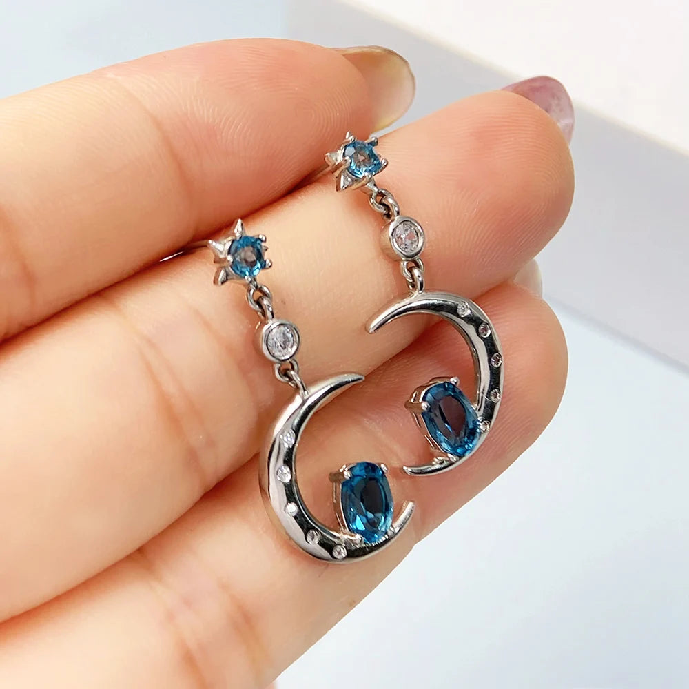 Gioiellieri Natural Topaz Earrings S925 Sterling Silver Jewelry for Women Fine Jewellery Wedding Gift Fashion Accessories Gemstones Jewels