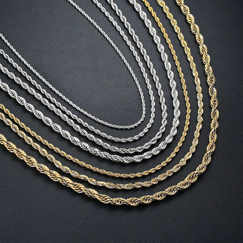 S&S 925 Sterling Silver Diamond-Cut Rope Chain Necklace — 1.2mm to 3.3mm | S&S Collection