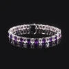 Gemfiori U03 Abiding Colored Natural Gemstone Oval Cut 4x6MM 7IN 10.7g 925 Sterling Silver Garnet Citrine Peridot Topaz Tennis Bracelet
